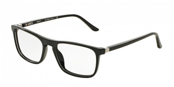 Starck Eyes SH3026 Eyeglasses, 0002 BLACK/CRYSTAL/BLACK (BLACK)