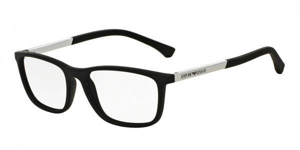 Emporio Armani EA3069 Eyeglasses, 5063 RUBBER BLACK (BLACK)