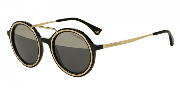 Emporio Armani EA4062 Sunglasses, 50171Z BLACK/PALE GOLD (BLACK)