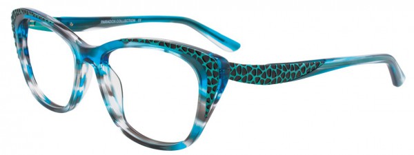 Takumi P5012 Eyeglasses, MARBLED BLUE AND AQUA AND BLACK