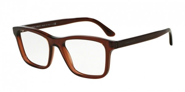 Giorgio Armani AR7088 Eyeglasses, 5438 TRANSPARENT BROWN (BROWN)