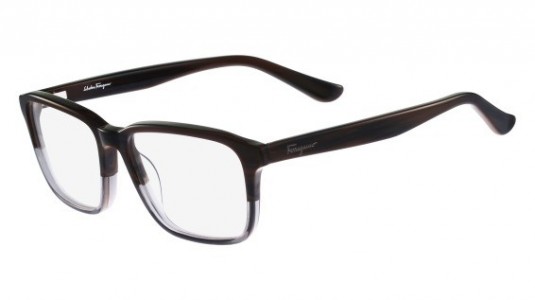 Ferragamo SF2738 Eyeglasses, (205) DARK BROWN HORN GREY