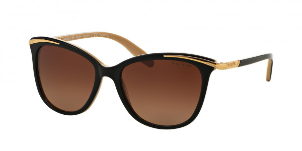 Ralph RA5203 Sunglasses, 1090T5 SHINY BLACK ON NUDE & GOLD POL (BLACK)