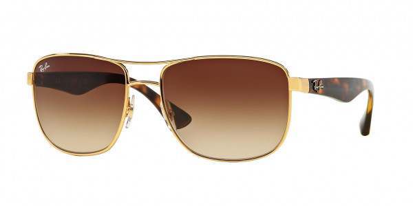 Ray-Ban RB3533 Sunglasses, 001/13 ARISTA BROWN GRADIENT DARK BRO (GOLD)