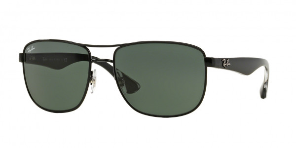 Ray-Ban RB3533 Sunglasses, 002/71 BLACK DARK GREEN (BLACK)