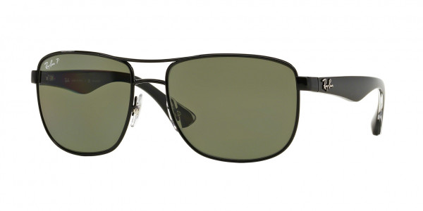 Ray-Ban RB3533 Sunglasses, 002/9A BLACK GREEN (BLACK)