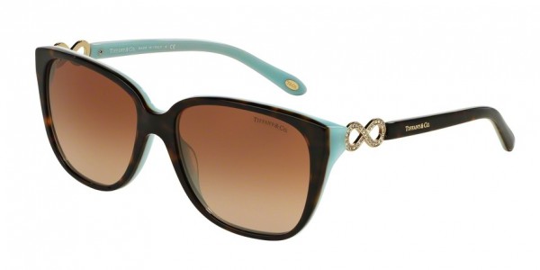 Tiffany & Co. TF4111BF Sunglasses, 81343B HAVANA/BLUE (HAVANA)
