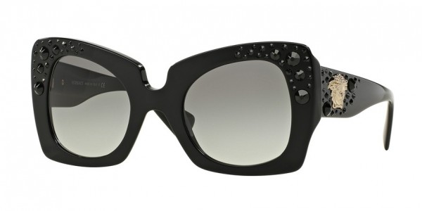Versace VE4308B Sunglasses, GB1/11 BLACK (BLACK)