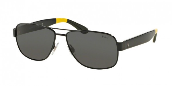 Polo PH3097 Sunglasses, 930487 SEMISHINY BLACK (BLACK)