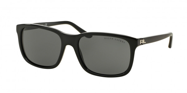 Ralph Lauren RL8142 Sunglasses, 500187 SHINY BLACK GREY (BLACK)