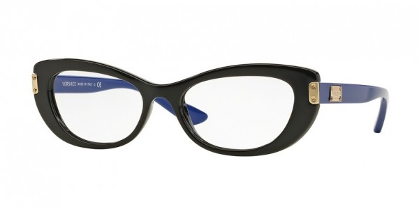 Versace VE3223 Eyeglasses, GB1 BLACK (BLACK)
