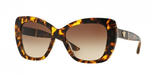 Versace VE4305Q Sunglasses, 514813 HAVANA (BROWN)