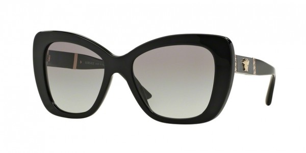 Versace VE4305QA Sunglasses, GB1/11 BLACK (BLACK)