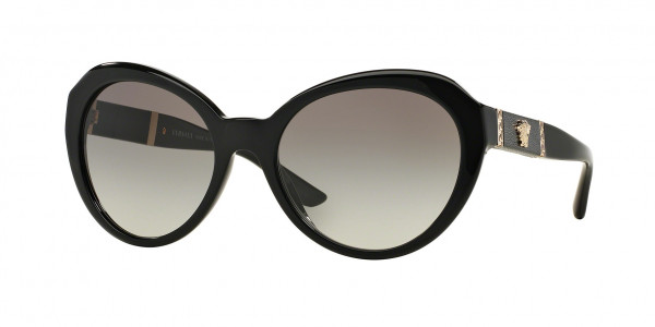 Versace VE4306Q Sunglasses, GB1/11 BLACK (BLACK)