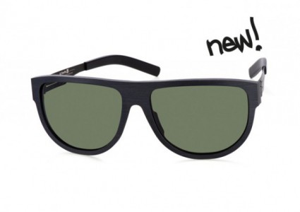 ic! berlin Alexander G. Sunglasses, Black-Rough / Green Nylon