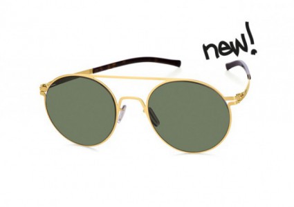 ic! berlin Hubert W. Sunglasses, Matte-Gold / Green Nylon