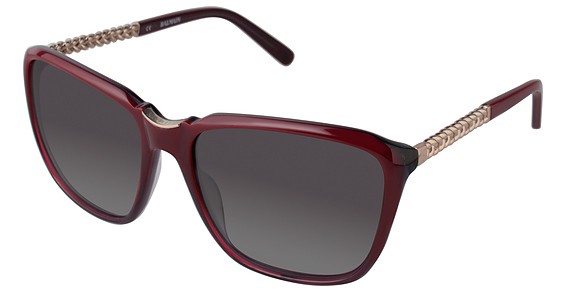 Balmain 2071 Sunglasses, C02 Dark Red (Gradient Grey)
