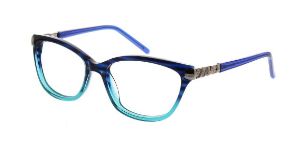 Ellen Tracy DHAKA Eyeglasses, Blue Horn