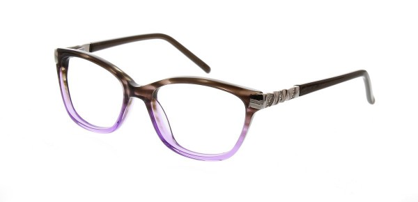 Ellen Tracy DHAKA Eyeglasses, Smoke Purple Horn