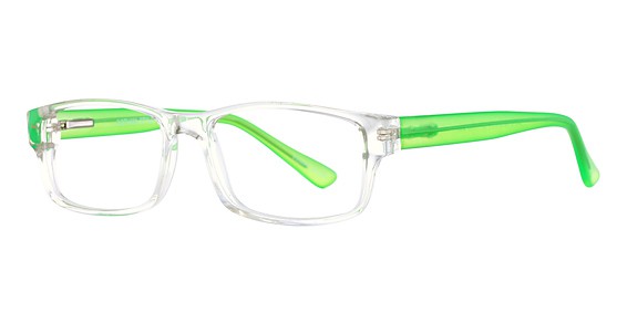 Smilen Eyewear Gotham Premium Flex 11 Eyeglasses, Crystal/Green