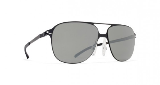 Mykita SCHORSCH Sunglasses, F25 MATT BLACK - LENS: MIRROR BLACK