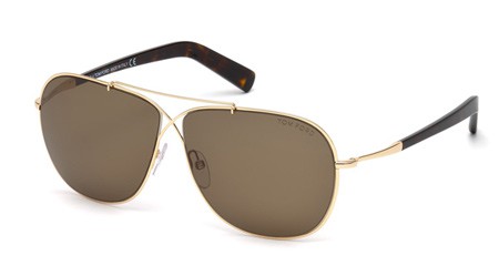 Tom Ford APRIL Sunglasses, 28J - Shiny Rose Gold / Roviex