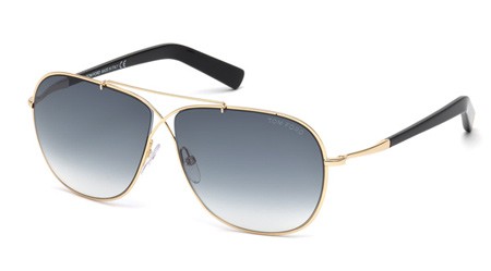Tom Ford APRIL Sunglasses, 28P - Shiny Rose Gold / Gradient Green