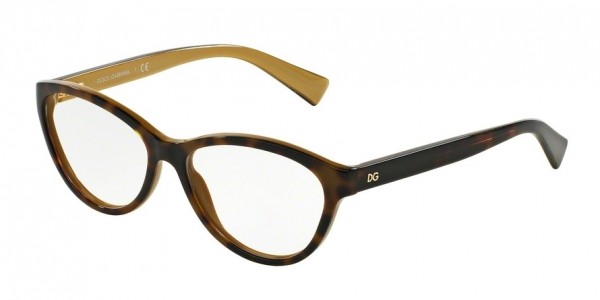 Dolce & Gabbana DG3232F Eyeglasses, 2956 TOP HAVANA ON GOLD (HAVANA)
