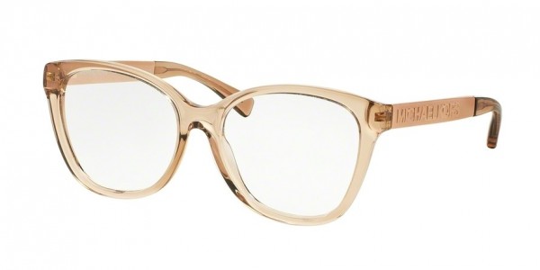 Michael Kors MK8015F Eyeglasses, 3092 BROWN TRANSPARENT/ROSE GOLD (BROWN)