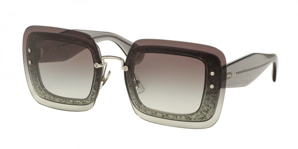 Miu Miu MU 01RS - Sunglasses, UES0A7 - TRANSPARENT GREY GLITTER GRE (GREY)